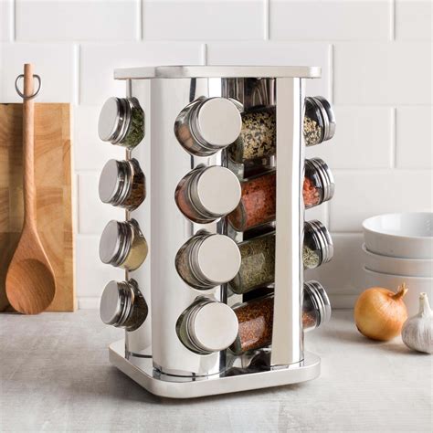 stainless steel under cabinet spice rack|stainless steel rotating spice rack.